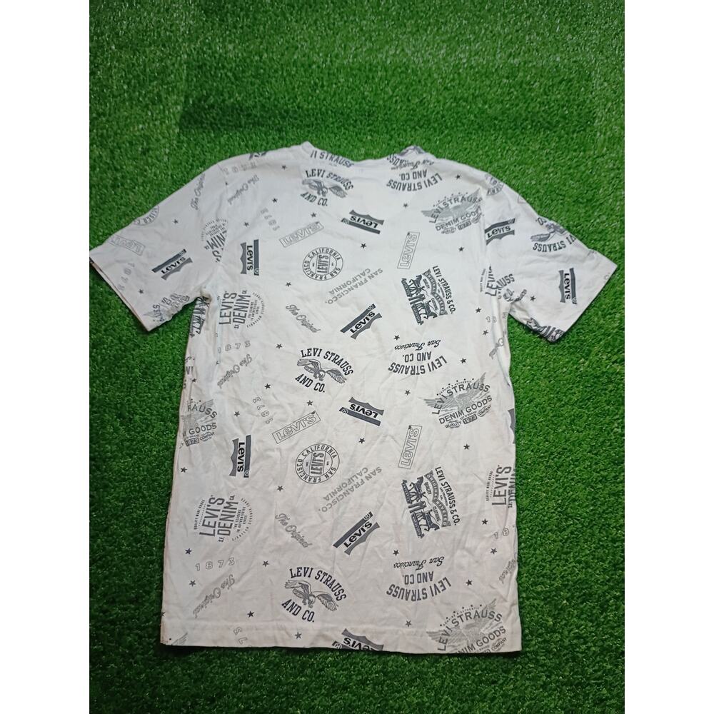 Levi's White Youth T-Shirt with All-Over Logo Print XL - Picture 6 of 6
